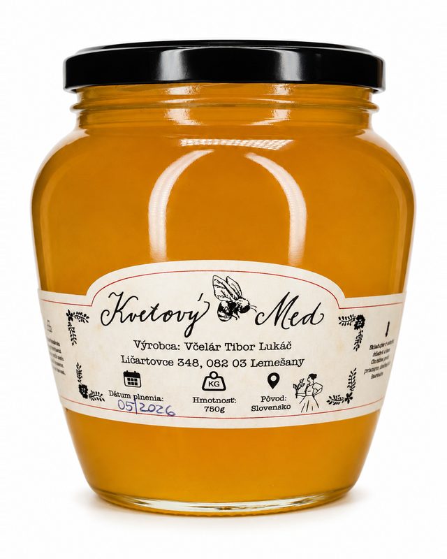 Amfora tekutého zlatého repkového medu, 750 g.