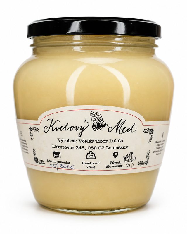 Amfora svetlého pastovaného repkového medu, 750 g.